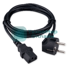 Кабель питания Гарнизон GPC-186-0.75-1.8M, Schuko-C13, 3x0.75мм2, 10A, CCA, с заземлением, 1.8м, черный, пакет