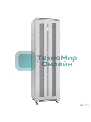 Шкаф серверный напольный Cabeus, IP20, 42U, 2055х600х800 мм (ВхШхГ), дверь: перфорация, разборный, серый