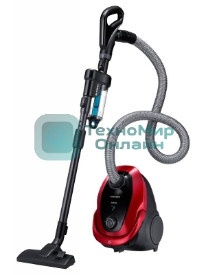 Пылесос Samsung VC20M257AWR красный, 460/2000 Вт, уборка сухая, пылесборник мешок 2.5 л