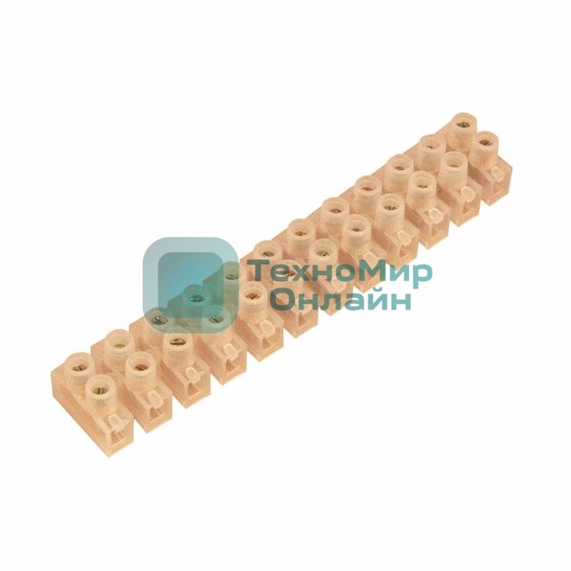 Клеммная колодка винтовая Rexant KВ-12 (4-12 мм²), ток 16 A, полиэтилен белый (ЗВИ)