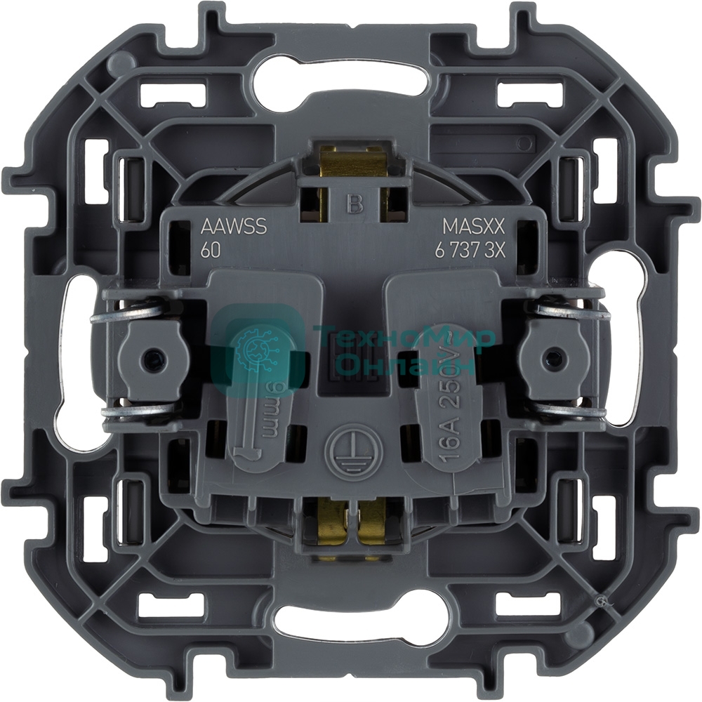 Розетка 2К+З со шторками немецкий стандарт 16А 250 В антрацит