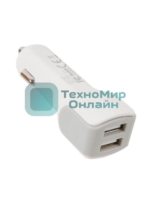 Автомобильное зарядное устройство HOCO z23 grand style dual-port car charger set with lightning cable, белый