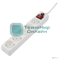 Сетевой фильтр Filum FL-SP3-5-1.8M, 1.8 м.,белый, 2200 Вт., 5 розеток, упаковка- коробка 00-01057164