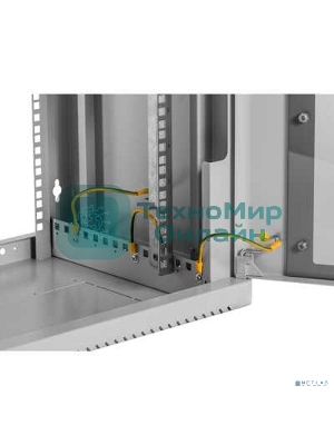 Шкаф коммутационный ЦМО (ШРН-9.350) настенный 9U 600x350 мм пер. дв. стекл 200 кг серый 300 мм 180 град.