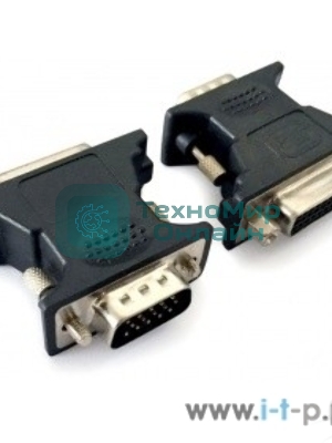Переходник Cablexpert VGA-DVI, 15M/25F, черный, пакет (A-VGAM-DVIF-01)