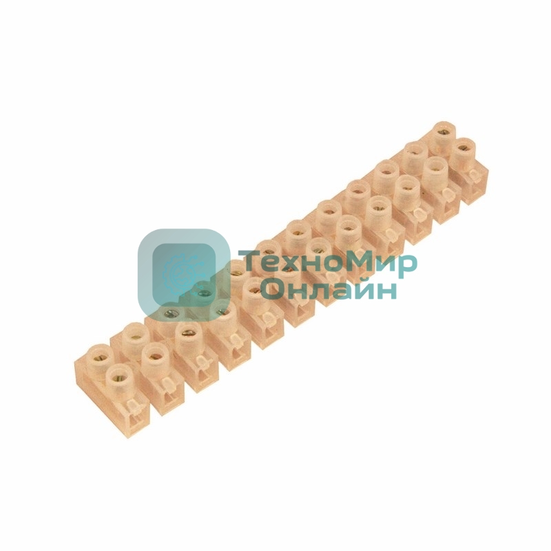 Клеммная колодка винтовая Rexant KВ-16 (6-16 мм²), ток 30 A, пoлиэтилен белый (ЗВИ)