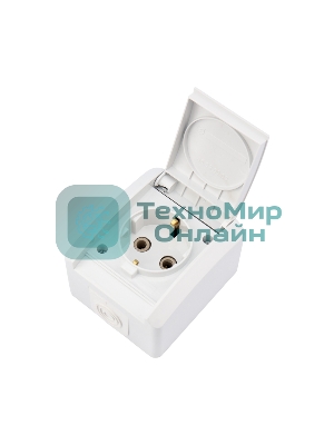 Розетка Kranz одноместная (керамика) INDUSTRIAL IP54 с заземлением, о/у, белая