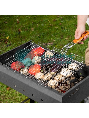 Решетка гриль Camping Palisad 315х410х70 мм объемная хромир.