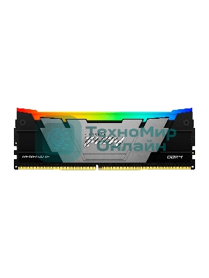 Оперативная память Kingston Fury Renegade, DDR4, 64GB (4x16GB), 3600MHz, CL16, DIMM, с радиатором, RGB, серебристый/черный
