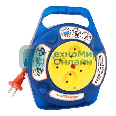 Удлинитель 4х20 м без заземл. 6А IP20 У6-015 термо ПВС 2х0.75 в закрытом корпусе защ. шторки UNIVersal 9633902