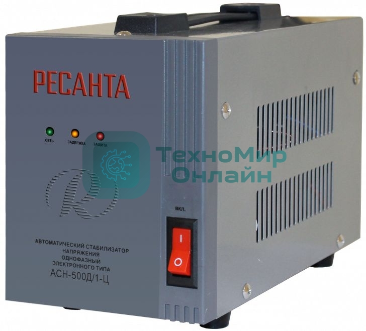 Стабилизатор напряжения Ресанта АСН-500Д/1-Ц электронный однофазный серый