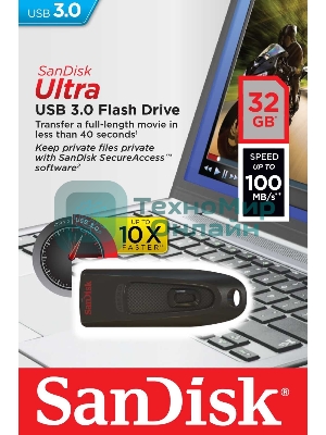 Флешка USB Sandisk 32Gb Ultra SDCZ48-032G-U46 USB3.0 черный