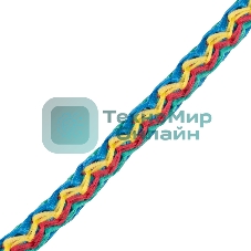 Шнур вязаный полипропиленовый Сибртех с сердечником 8 мм, 20 м, 140-150 кгс, Радуга,