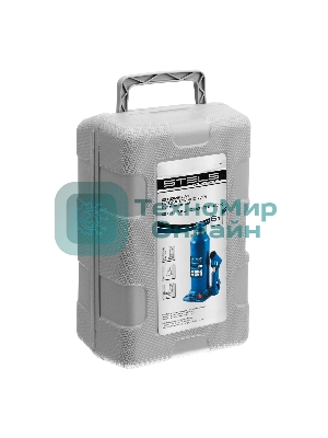 Домкрат гидравлический бутылочный Stels 6 т, h подъема 207-404 мм, в пласт. кейсе