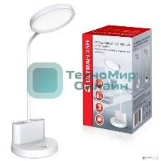 Настольный светильник Ultraflash UF-818 C01 белый (Led, светильник настольный, 6Вт, 6000К, аккум., 3 ур.яркости)