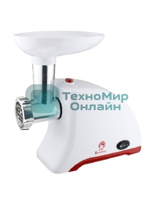 Мясорубка электрическая ВАСИЛИСА ВА-601 белый, 1600 Вт, 1.5 кг/мин, реверс, защита от перегрузки, насадки - 4