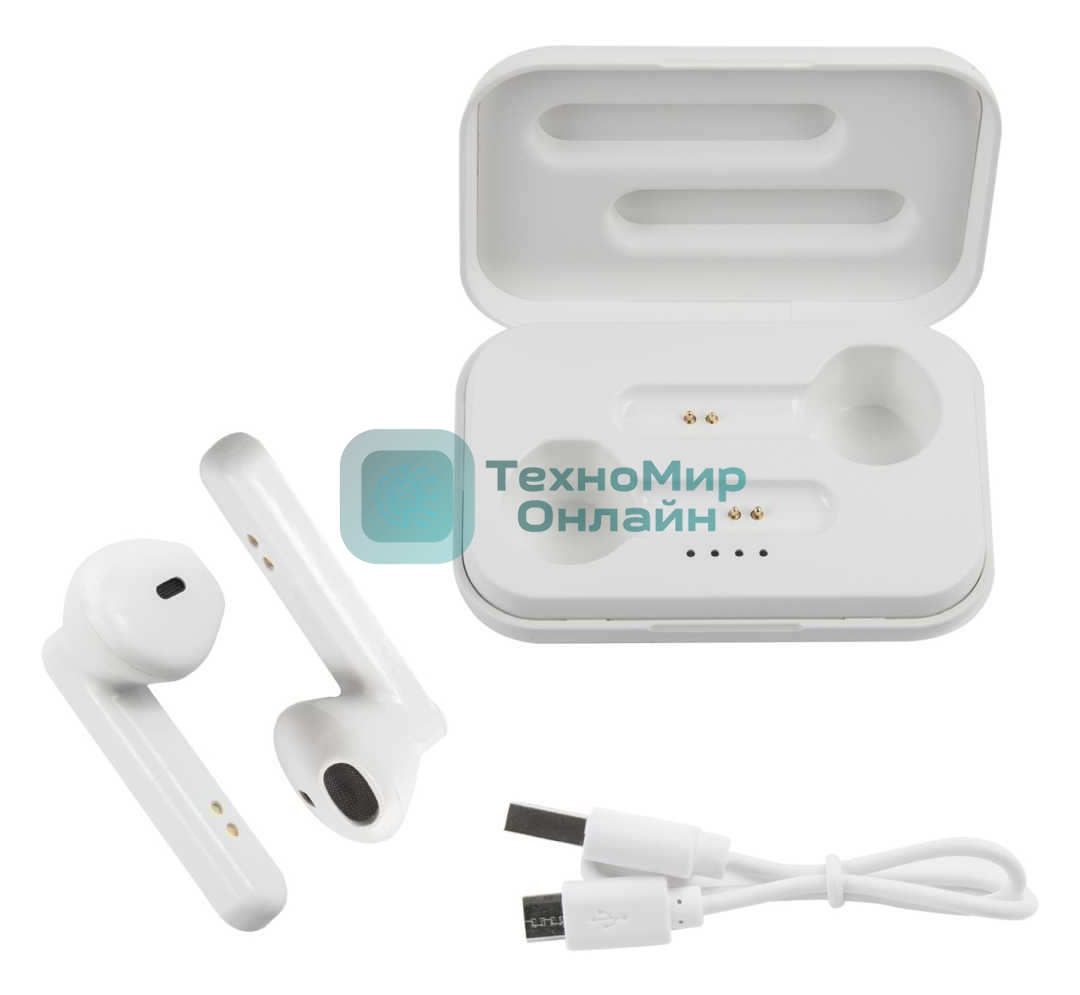 Гарнитура вкладыши Redline BHS-22 белый беспроводные bluetooth (в ушной раковине)