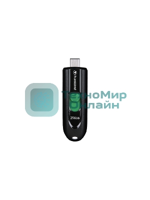 Флешка USB Transcend JetFlash 790С (TS256GJF790C), 256Gb, USB 3.0 Type-C, R/W 90/60, черный/зеленый