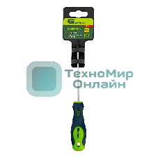 Отвертка Сибртех, PH0 х 100 мм, CrV, двухкомпонентная рукоятка