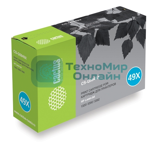 Картридж лазерный Cactus CS-Q5949X черный (6000 стр.) для HP 1320/3390/3392