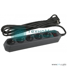 Сетевой фильтр ЭРА USF-5es-3m-B, 3 м, черный