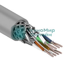 Кабель витая пара Rexant SF/FTP, категория 7, 4 x 2 x 0,57 мм, PVC, внутреннний, серый, 305м