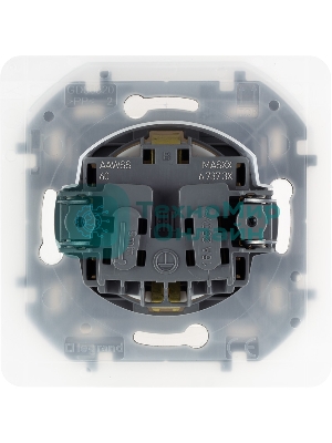 Розетка 2К+З IP44 с крышкой и шторками немецкий стандарт 16А 250 В белый