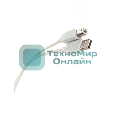 Кабель AM/BM USB2.0 3м Telecom USB 2.0 A-->B 3.0m, белый/серый, TC6900-3.0M
