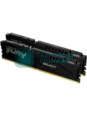 Оперативная память Kingston Fury Beast, DDR5, 16GB (2x8GB), 5600MHz, CL40, DIMM, с радиаторами, черный