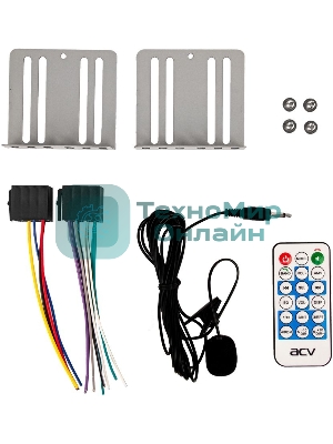 Автомагнитола ACV AVS-2100BM, 2 DIN, Bluetooth, USB Type-A, AUX, пульт ДУ