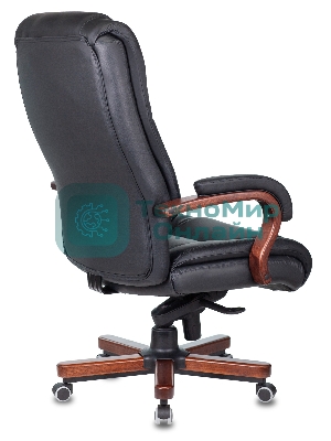 Кресло Бюрократ T-9925WALNUT/BLACK черный, кожа