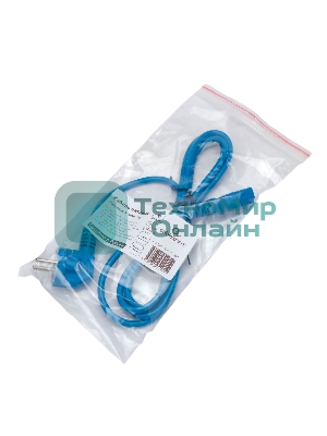 Кабель питания Cablexpert PC-186-VDE-B-1.8M, Schuko-C13, 3x0.75мм2, 10A, с заземлением, медь, 1.8м, синий, пакет