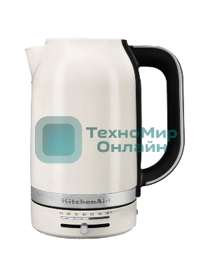 Чайник электрический KitchenAid, 1.7 л, регулировка температуры 50-100 градусов, съемный фильтр от накипи, индикация уровня воды, автоматическое отключение, белый