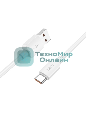 Кабель USB2.0 Hoco AM/Type-C, 6A, X96, 1м, белый, коробка