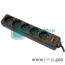 Сетевой фильтр Defender ES, 1.8 м, 5 розеток, черный