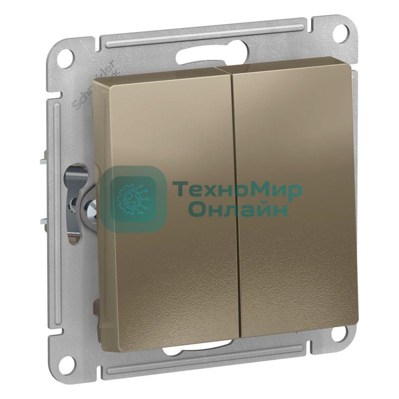 Механизм выключателя 2-кл. AtlasDesign (сх.5) 10АХ шампань SchE ATN000551