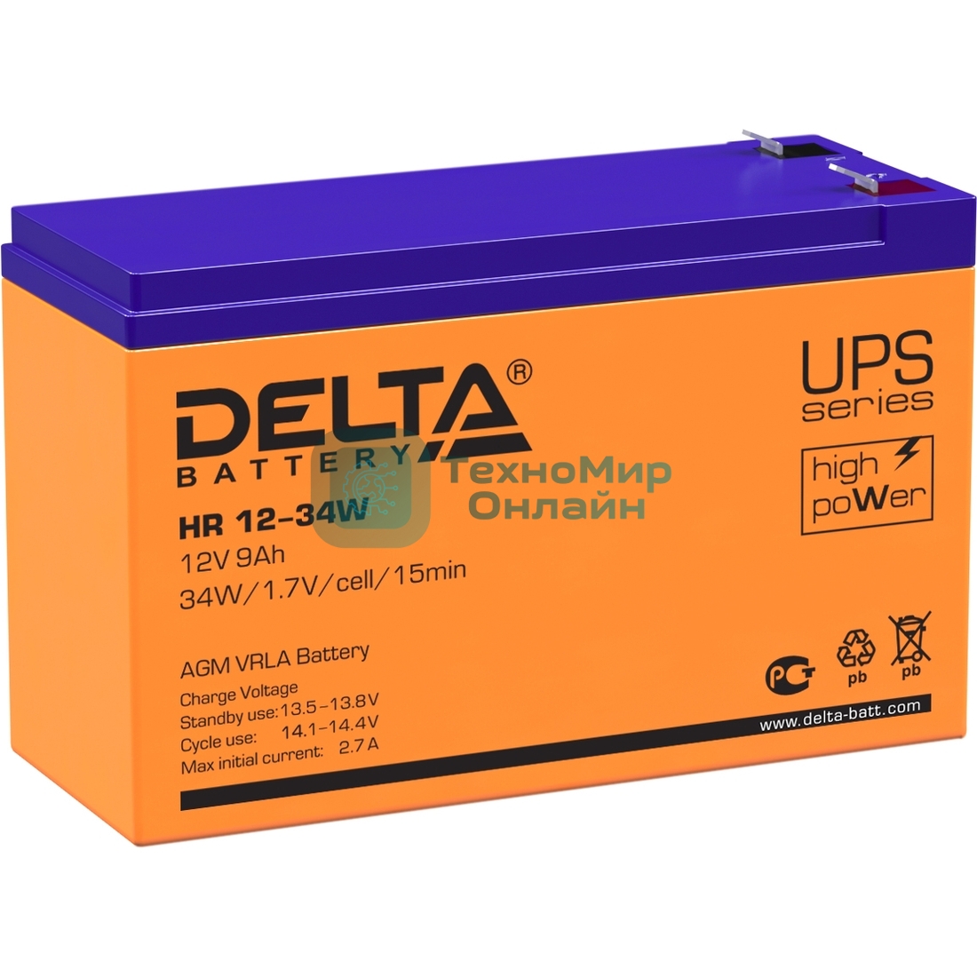Батарея для ИБП Delta HR 1234W (12V, 9Ah)
