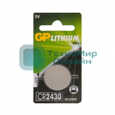 Литиевая дисковая батарейка GP Lithium CR2430 - 1 шт. в блистере