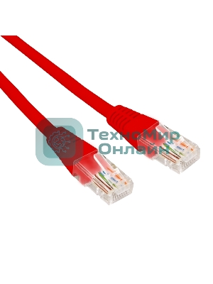 Патч-корд U/UTP Rexant cat.6, RJ45-RJ45, неэкранированный, 26AWG, LSZH, красный, 1 м