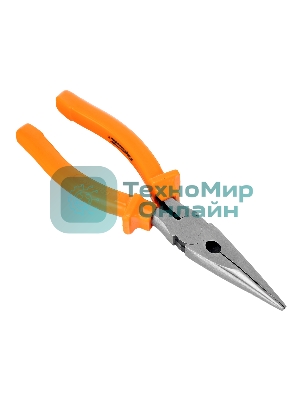 Длинногубцы Sparta Classic, 200 мм, прямые шлифованные, пластмассовые рукоятки