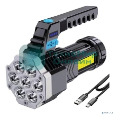 Фонарь Ultraflash LED53404 (фонарь акк 4В, черный, 7LED+COB, 3 Вт, 4 реж, USB, бокс са)