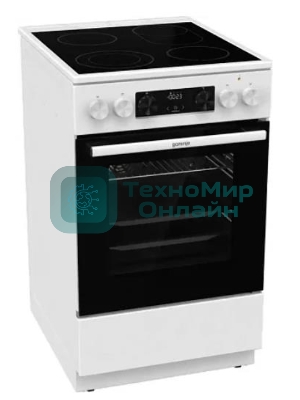 Плита электрическая Gorenje GECS5C70WA белый, конфорок 4 электрических, духовка 70 л, 50 см x 85 см x 59.4 см