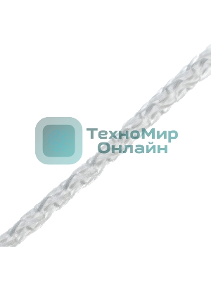 Шнур вязаный полипропиленовый Сибртех с сердечником, 3 мм, L20 м, 50-55 кгс, белый