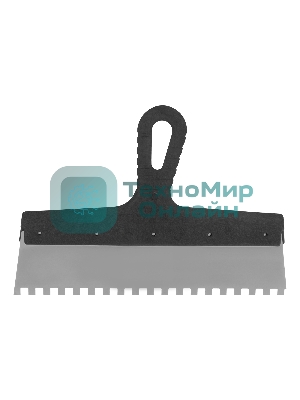 Шпатель Сибртех из нержавеющей стали,300 мм,зуб 8x8 мм,пластмассовая рукоятка