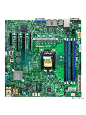 Материнская плата Supermicro MBD-X12STL-F-B, LGA1200, Intel C252, 4xDDR4, 6xSATA, 1xM.2 (PCIe 3.0 x4), 1xPCIe 4.0 x16, 2xPCIe 4.0 x8, 1xPCIe 4.0 x4, 2xLAN, mATX