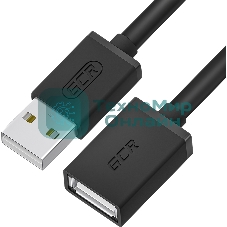 Удлинитель Greenconnect GCR-55069 1.0m USB 2.0 AM/AF, черный