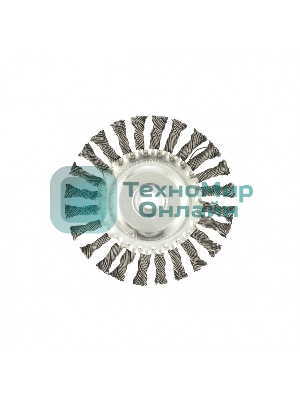 Щетка Matrix для УШМ, 125 мм, М14, Плоская, крученая проволока 0,8 мм