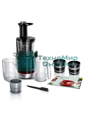 Соковыжималка Bosch MESM731M черный, шнековая вертикальная, 150 Вт, 1000 мл, электронное, реверс