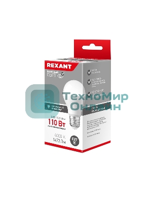 Лампа светодиодная Rexant Груша A60 15,5 Вт E27 1473 лм 4000 K нейтральный свет