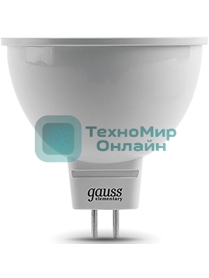 Лампа светодиодная Gauss Elementary MR16 3.5Вт цок.: GU5.3 спот 220B 4100K св. свеч. бел. ней. MR16 (упак.: 10 шт) (13524)